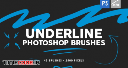 دانلود 45 براش خط و فلش فتوشاپ Underline Photoshop Stamp Brushes
