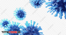 دانلود تصویر PNG ویروس کرونا Blue Corona Virus 3d Element