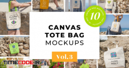 دانلود موکاپ بگ تبلیغاتی Canvas Tote Bag Mockups Pack