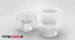 دانلود موکاپ لیوان پلاستیکی (لیوان بستنی)  Clear Round Sauce Containers Packaging Mockup