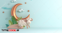 دانلود عکس عید قربان مبارک Eid Al Adha Islamic Decoration Background With Sheep