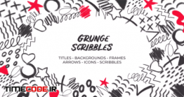 دانلود پروژه آماده افتر افکت : مجموعه فریم کارتونی Grunge Scribbles. Hand Drawn Pack