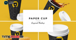 دانلود موکاپ لیوان یکبار مصرف Layered Paper Cup Mockup With Different Angles