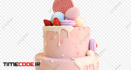 دانلود تصویر PNG کیک تولد Pink Double Layer Birthday Cake