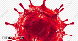 دانلود تصویر PNG ویروس کرونا Red Covid 19 Bacteria Isolated On Transparent Background
