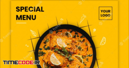 دانلود فایل لایه باز پست تبلیغاتی اینستاگرام : رستوران Special Food Menu Social Media Banner Template