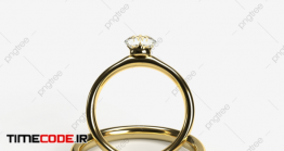 دانلود تصویر حلقه عروسی Two Golden Wedding Rings With Diamonds
