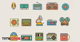 دانلود 15 آیکون ضبط قدیمی Vintage Audio Icons