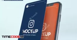 دانلود موکاپ موبایل با پست اینستاگرام