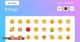 دانلود 24 آیکون ایموجی Emoji Gradient Icon