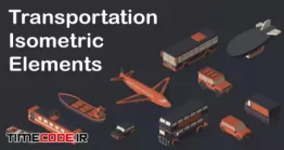 دانلود مجموعه موشن گرافیک ماشین ها مخصوص افتر افکت Transportation Isometric Elements