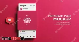 موکاپ پست اینستاگرام 3d Instagram Interface With 3d Love React For Social Media Post Mockup
