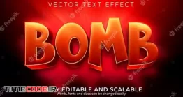 دانلود استایل آماده متن ایلستریتور Bomb Text Effect, Editable Explosion And Danger Text Style