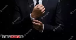 دانلود عکس مرد با کت و شلوار Businessman Adjusting His Cufflinks