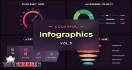 دانلود پروژه آماده افتر افکت : چارت و نمودار اینفوگرافی Colorful Infographics