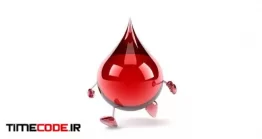 دانلود فوتیج آلفا قطره خون در حال راه رفتن Fun Blood Character