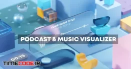 دانلود پروژه آماده افتر افکت : اکولایزر پادکست Podcast And Music Visual Techno Geometry 3D