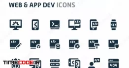 دانلود مجموعه آیکون کد نویسی Website And Application Development Icon Set