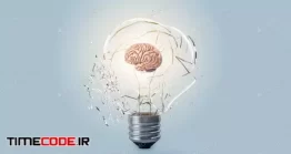 دانلود عکس مفهومی مغز انسان در لامپ  Breaking Lightbulb With Brain Depicting Ideas