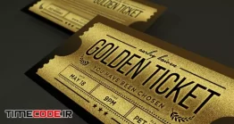 دانلود فایل لایه باز بلیط Multipurpose Golden Ticket Invitation