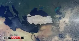 دانلود فوتیج زوم از کره زمین روی نقشه ترکیه Realistic Earth Zoom Highlight Country Turkey