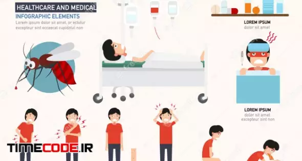 دانلود اینفوگرافیک تب دانگ Dengue Fever Infographics – تایم کد