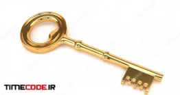 دانلود عکس کلید طلایی Golden Key Isolated On A White Background