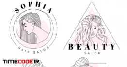 دانلود فایل لایه باز لوگو سالن زیبایی Hand-drawn Hair Salon Logo Collection