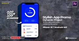 دانلود پروژه آماده افتر افکت : تیزر معرفی اپلیکیشن Stylish Mobile App Promo – App Demonstration Video – 3d Mobile Mockup Kit