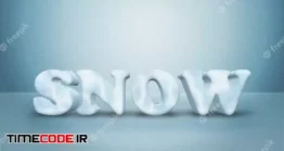 دانلود استایل آماده متن یخی برای فتوشاپ 3d Realistic Snow Style Effects Template Text