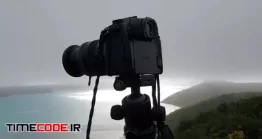 دانلود فوتیج دوربین عکاسی در حال گرفتن تایم لپس Camera On Tripod Fixed On Tripod During Time-lapse