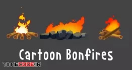 دانلود فوتیج آلفا آتش کارتونی Cartoon Bonfire