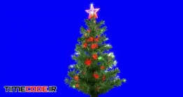 دانلود فوتیج پرده آبی درخت کریسمس Christmas Tree On Blue Screen Background