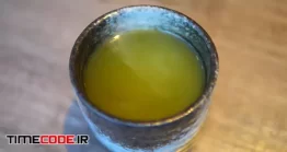 دانلود فوتیج لیوان چای سبز Closeup Of Hot Green Tea In A Cup