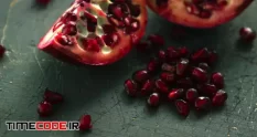 closeup shot of halves of delicious pomegranate 41383 48 28 279