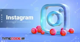 دانلود بک گراند با آیکون اینستاگرام Instagram Sign Abstract Glass Bubble Iconic Background