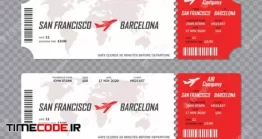 دانلود فایل لایه باز بلیط هواپیما Set Of Airline Boarding Pass Tickets