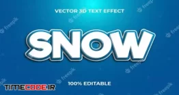 دانلود استایل آماده متن سه بعدی فتوشاپ Snow 3d Editable Text Effect Design