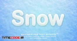 دانلود استایل آماده متن یخی برای فتوشاپ Snow 3d Text Style Effect Mockup
