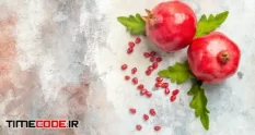 top view red pomegranates pomegranate seeds nude 12065887 40 17 366