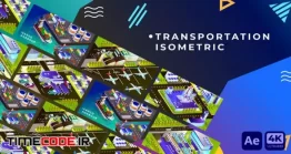 دانلود پروژه آماده افتر افکت : موشن گرافیک ایزومتریک حمل و نقل Transportation Isometric Animation