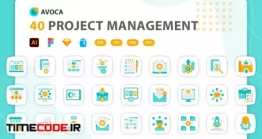دانلود 40 آیکون مدیریت پروژه  Avoca – Project Management