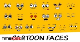 دانلود فوتیج آلفا صورت های کارتونی Cartoon Faces