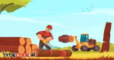 lumberjack work sawing tree trunk with electric 16608262 01 27 571