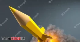 دانلود عکس مفهومی مداد موشکی Pencil In The Shape Of A Rocket