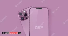 دانلود موکاپ آیفون Pink Realistic Smartphone Mockup Design Psd