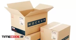 دانلود موکاپ کارتن مقوایی Cardboard Box Mockup
