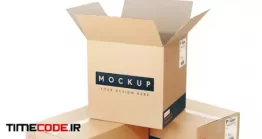 دانلود موکاپ کارتن مقوایی Cardboard Box Mockup