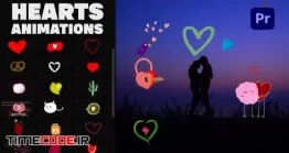 دانلود پروژه آماده پریمیر : مجموعه استیکر قلب Cartoon Animated Hearts Stickers