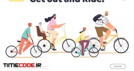 دانلود وکتور دوچرخه سواری با خانواده Family Ride Concept